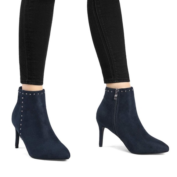 Allegra K Pointed Toe Stiletto Black Ankle Bootie - Picture 10 of 10